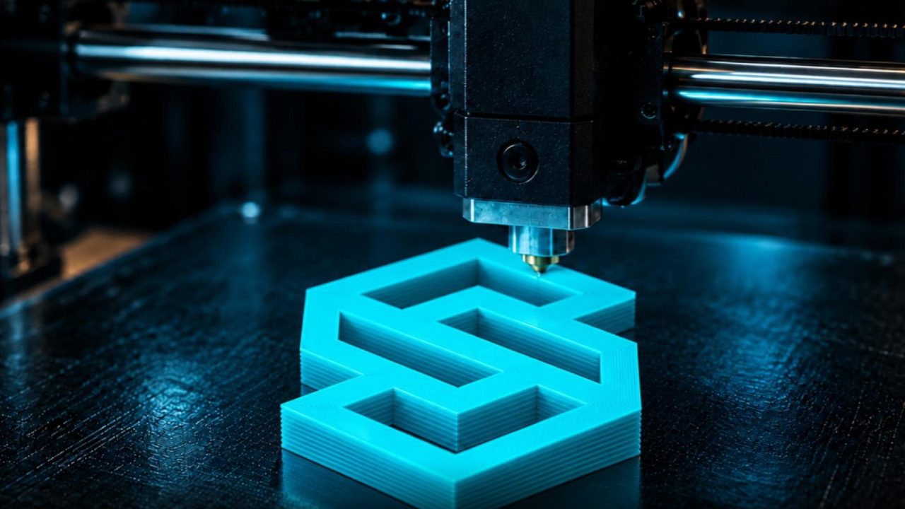 3D-Drucker druckt das SIKI-Logo Schicht für Schicht